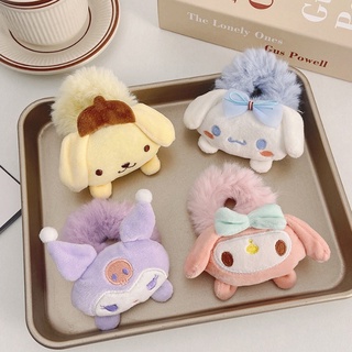 น่ารัก Sanrio เชือกผมหนังกลับ Cinnamoroll Purin My Melody kuromi น่ารักผมเชือกการ์ตูนหัวตกแต่งของขวัญ