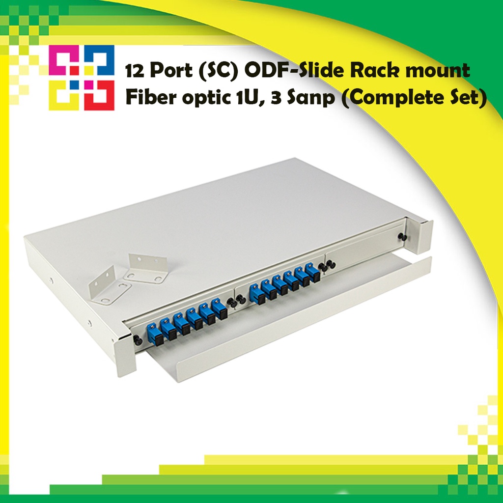 12-port-sc-odf-slide-rack-mount-fiber-optic-1u-3-sanp-complete-set