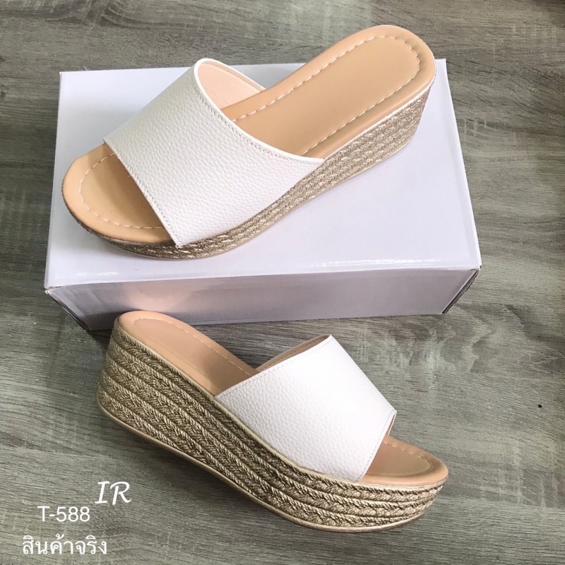 t-588-รองเท้าเตารีดสวมหนังนิ่ม-ส้นพียูเบาหวิว-เติมเต็มความสวย