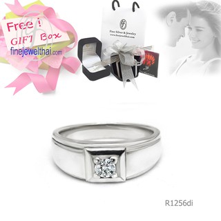 Finejewelthai แหวนเพชร-แหวนเงิน-เพชรแท้-เงินแท้ 925-แหวนแต่งงาน-Diamond-Silver-Wedding-Ring - Diamond_Gift_Set40