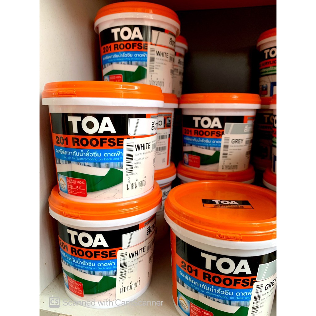 TOA 201 ROOFSEAL รูฟซีล อะคริลิคชนิดทากันน้ำรั่วซึม 100% สำหรับดาดฟ้า ...