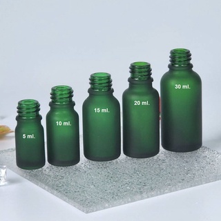 สินค้า ขวดแก้วดรอปเปอร์สีเขียวขุ่น  5ml 10ml 15ml 20ml 30ml droperglass ขวดใส่น้ำมันหอมระเหย