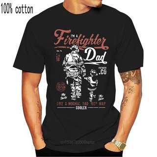 ขายดี!กระหน่ํา เสื้อยืดลําลอง แขนสั้น คอกลม พิมพ์ลาย Firefighter Dad Fireman Fire Brigade Service Sam Father Day คุณภาพส