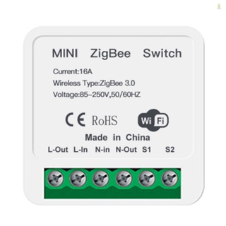 Flt Mini ZigBee 3.0 โมดูลสวิตช์ไฟ 16A รีเลย์อัจฉริยะ APP รีโมตคอนโทรล ควบคุมด้วยเสียง DIY เบรกเกอร์โมดูลเครื่องใช้ไฟฟ้าในบ้านอัตโนมัติ (AC 85-250V)