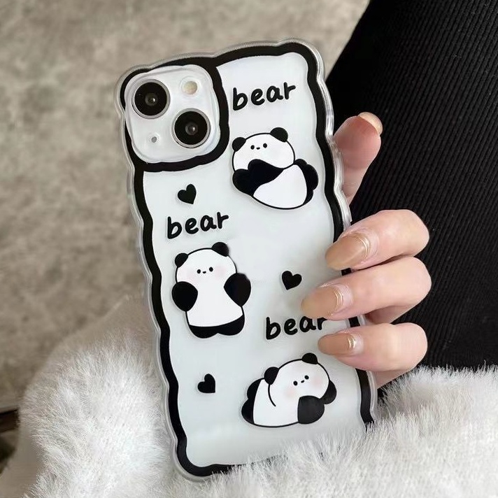 เคสโทรศัพท์มือถือ-ซิลิโคนนุ่ม-tpu-ใส-ลายหมีน่ารัก-สําหรับ-iphone-12-13-se-6-6s-7-8-plus-x-xs-xr-11-pro-max