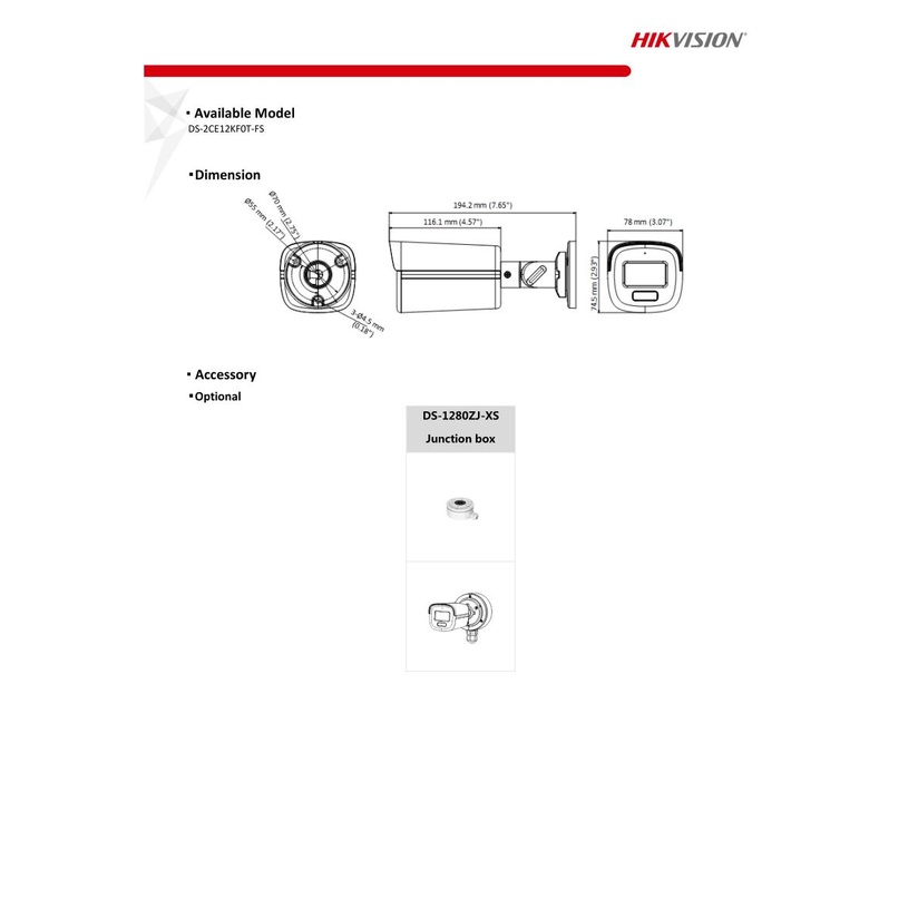 hikvision-กล้องวงจรปิด-ความละเอียด-5-ล้านพิกเซล-มีไมค์-รุ่น-ds-2ce12kf0t-fs-ภาพสี-24-ชม