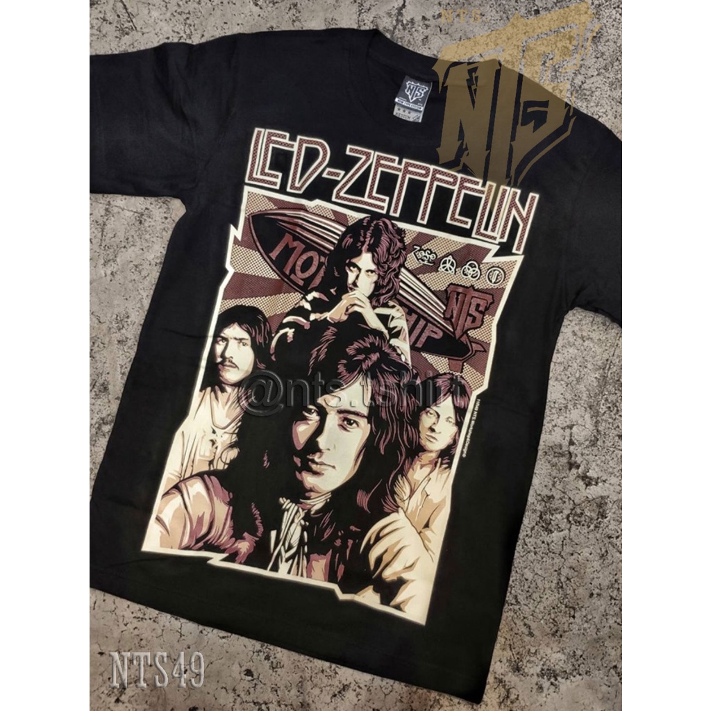 เสื้อยืดผ้าฝ้ายพรีเมี่ยม-49-led-zeppelin-เสิ้อยืดดำ-เสื้อยืดชาวร็อค-เสื้อวง-new-type-system-rock-brand-sz-s-m