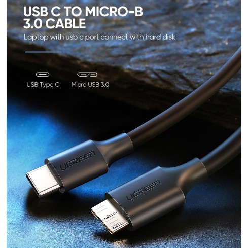 ภาพสินค้าUgreen USB C to Micro B 3.0 Cable 5Gbps 3A Fast Data Sync Cord For Macbook Hard Drive Disk HDD SSD Case USB Type C จากร้าน phicy11 บน Shopee ภาพที่ 5