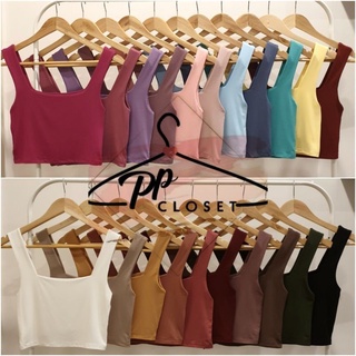 ภาพขนาดย่อของภาพหน้าปกสินค้าPP CLOSET พร้อมส่ง30สี  เสื้อกล้ามครอปคอเหลี่ยม ผ้าหนา2ชั้นทั้งตัว ไม่เห็นรอยซับใน ทรงเข้ารูปสวยแนบตัว จากร้าน peariizpaiyarat บน Shopee