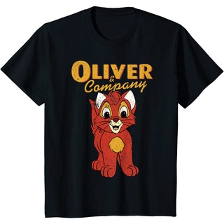 เสื้อยืดผ้าฝ้ายพรีเมี่ยม เสื้อยืด พิมพ์ลายกราฟฟิค Disney Oliver &amp; Company