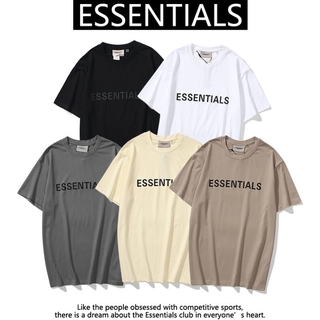 เสื้อยืดแขนสั้นผ้าฝ้ายพิมพ์ลาย Essentials