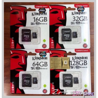 สินค้า <ZRTshop💤Kingston Micro SD Card Class10 ขนาดความจำ 16GB, 32 GB /64 GB with Adapter แท้100% ช่วยเพิ่มพื้นที่จัดเก็บข้อมูล