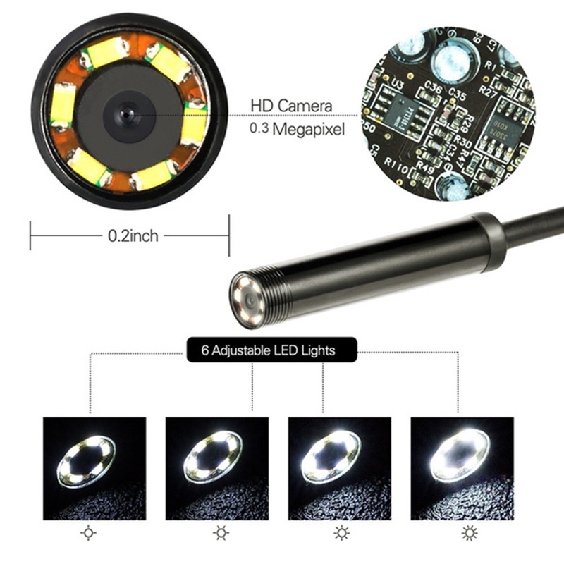 ภาพสินค้า7mm 6 LED Endoscope Waterproof Borescope Inspection Camera For Andorid Phone จากร้าน th_426588144 บน Shopee ภาพที่ 3