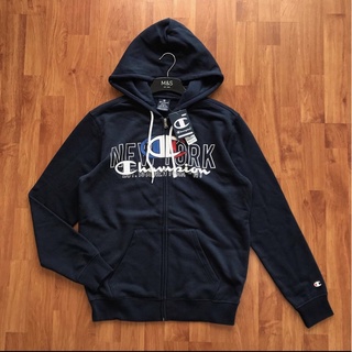 CP⏸CHAMPION HOODED FULL ZIP SWEATSHIRT เสื้อฮู้ดแบรนด์