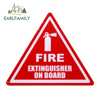 Earlfamily สติกเกอร์ไวนิล ลาย Fire Extinguisher on Board ขนาด 13 ซม. x 10.7 ซม. กันน้ํา สําหรับติดตกแต่งรถยนต์