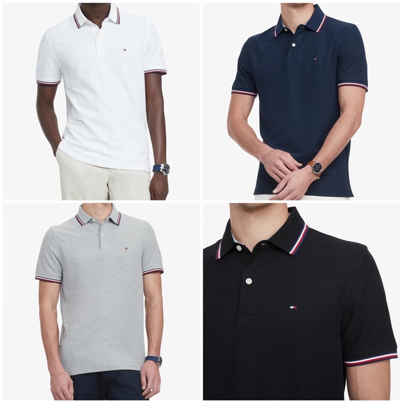 ราคาและรีวิวTommy Hilfiger Cotton Polo 100%