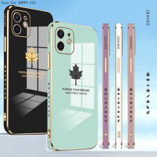 OPPO A16 A16K A16E A54 A73 A93 A94 A95 A76 A36 A83 2020 4G เคสออปโป้ สำหรับ Electroplating TPU Case Maple Leaf TPU เคส เคสโทรศัพท์ เคสมือถือ