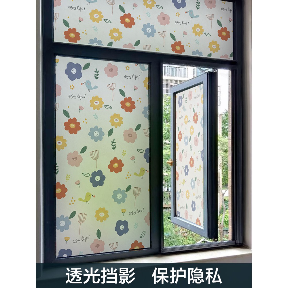 ฟิล์มติดกระจกสูญญากาศฟิ์มติดกระจกบ้านหน้าต่างฟิล์มติดกระจกห้องน้ำโปร่งแสงทึบป้องกันแสงสะท้อน
