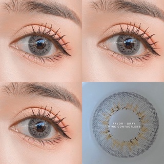 Favor Gray (1) Wink Lens สีเทา เทา ทรีโทน 3โทน ตาฝรั่ง สายฝอ มินิ Contact Lens คอนแทคเลนส์ ค่าสายตา สายตาสั้น แฟชั่น
