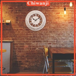 [Chiwanji] นาฬิกาแขวนผนังทรงกลมไม่มีเสียงเงียบขนาด 12 นิ้วสไตล์เรโทรสําหรับตกแต่งบ้านออฟฟิศโรงเรียนโรงเรียน