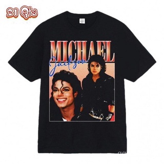 เสื้อยืดผ้าฝ้ายCOTTON 21 สินค้าเดิม/เสื้อยืดคอกลม/Michael Jackson Forever God/ผ้าฝ้าย 100% Oversize SML ดำ&amp;ขาว unisex🔥S