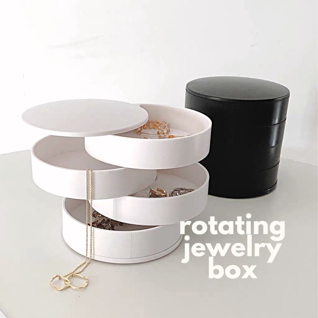 พร้อมส่ง-กล่องใส่เครื่องประดับ-rotating-jewelry-box-comfyhomies