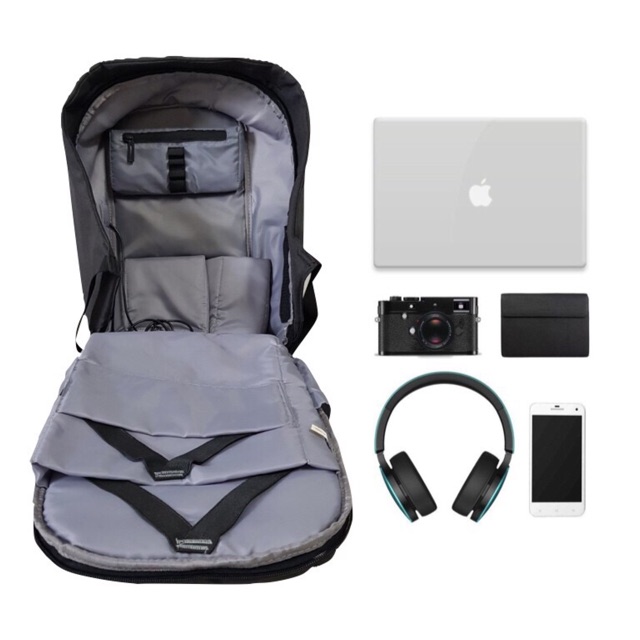 ภาพหน้าปกสินค้าของแท้ 100% กระเป๋าเป้นิรภัยแล็ปท็อป กันกรีด กันขโมย กันน้ำ Backpack +USB (M-202) จากร้าน i...nuu บน Shopee