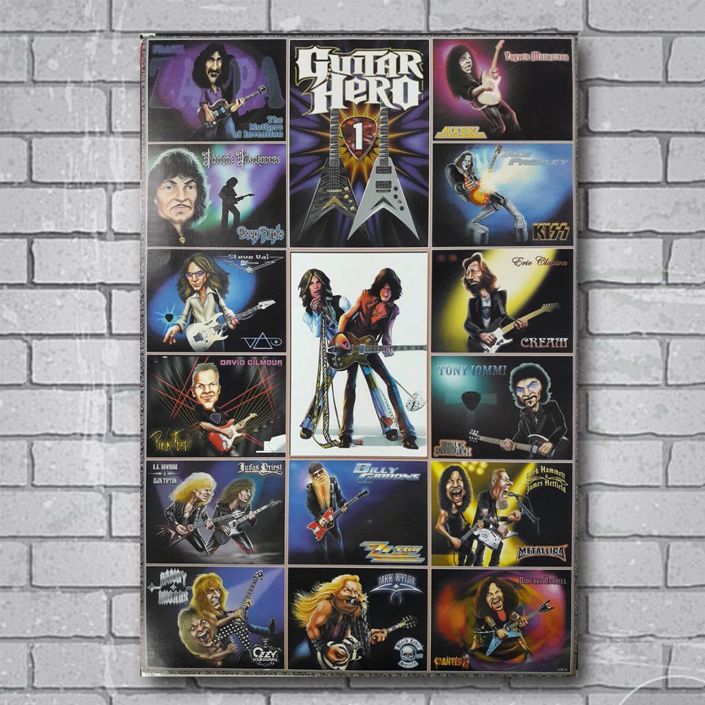 โปสเตอร์-รวม-นัก-กีต้าร์-guitar-hero-music-วง-ดนตรี-รูป-ภาพ-ติดผนัง-สวยๆ-poster-34-5x23-5นิ้ว-88x60ซม-โดยประมาณ