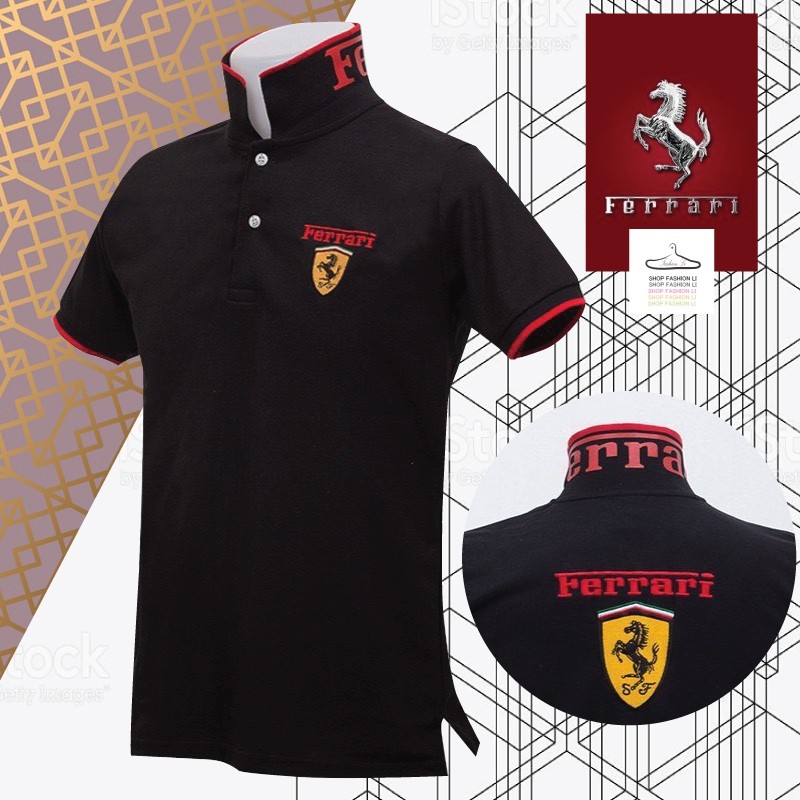 เสื้อโปโล-men-polo-ferrari-cotton-mix-tk-1-limited-editionเสื้อเชิ้ตผู้ชายเสื้อโปโล