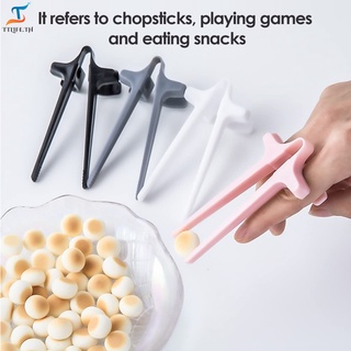 【TTLLIP】 1Pc Hands-free Chopstick Easy To Use Plastic Multifunctional Snack Clip Convenient Tong For Gaming