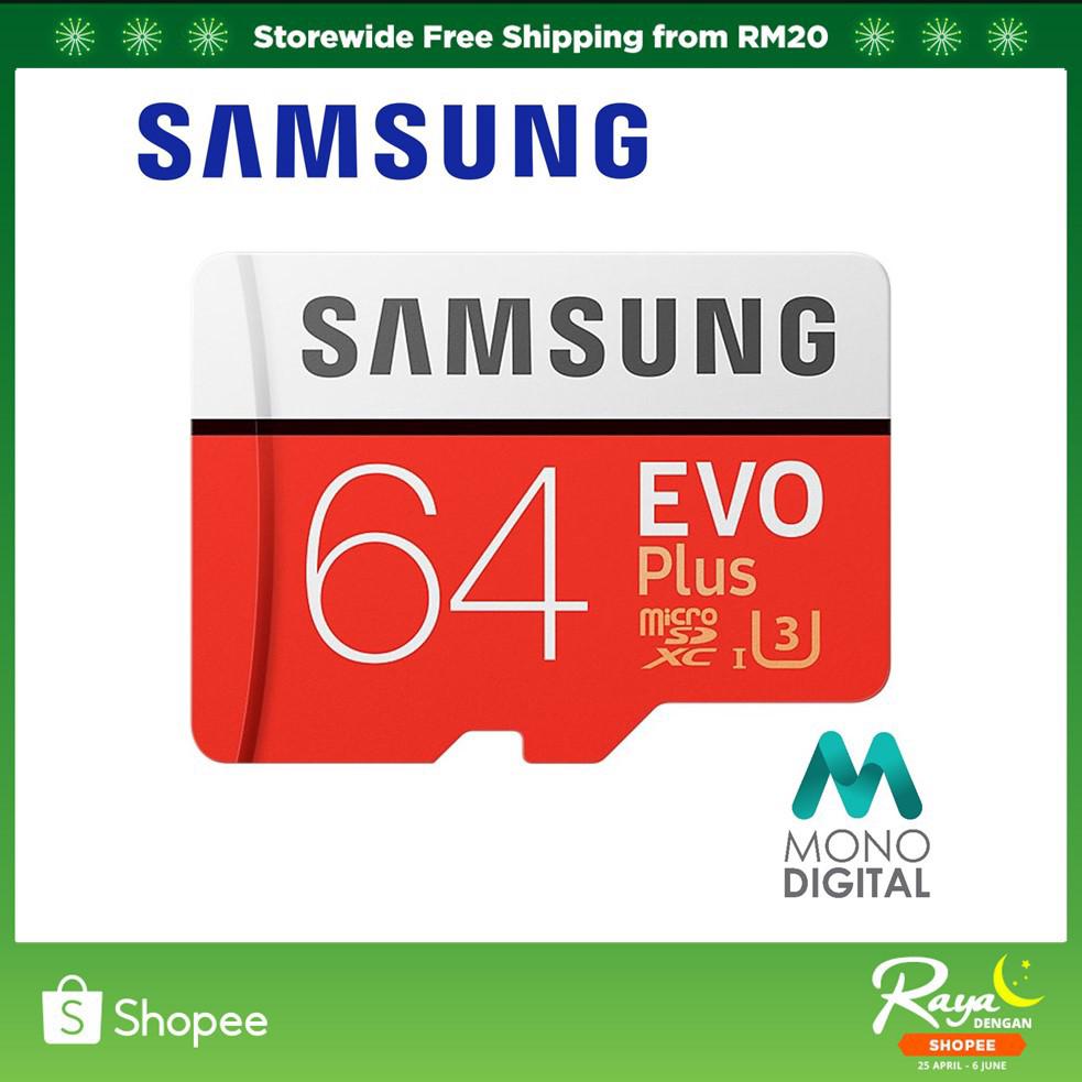 การ์ดหน่วยความจำเคสมือถือซัมซุง Evo Plus 64 Gb 100 Mb / S Micro Sd Microsdxc 4k U 3 Class 10