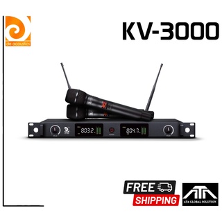 ไมค์ลอย DE ACOUSTIC KV3000 ปรับความถี่ได้ พร้อมกระเป๋าเก็บไมค์ ความถี่ใหม่ ที่ขออนุญาติ กสทช แล้ว DE ACOUSTIC KV-3000