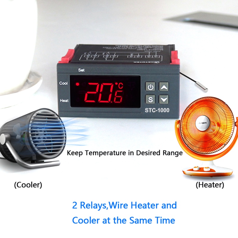 stc-1000-อุปกรณ์ควบคุมอุณหภูมิ-220v-มีของในไทย-มีเก็บเงินปลายทางพร้อมส่งทันที-เครื่องวัดอุณหภูมิ