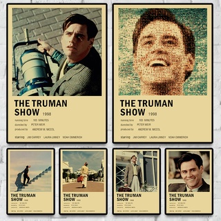 โปสเตอร์กระดาษคราฟท์ พิมพ์ลายภาพยนตร์ the Truman Show สไตล์วินเทจ สําหรับตกแต่งผนัง บาร์ ห้องครอบครัว