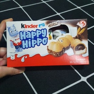 Kinder Happy Hippo Cocoa Cream ขนมเวเฟอร์สอดไส้ครีมช็อคโกแลตและนม คินเดอร์ ฮิปโป้ Kinder Chocolate กล่อง5ชิ้น ช็อคโกแลต