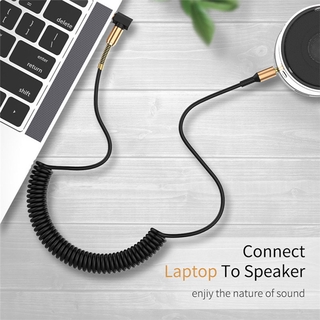 สินค้า PR สายสัญญาณเสียง Elbow Jack 3.5mm Spring AUX Cable 3.5 mm Jack Speaker Cable Headphones AUX Cord