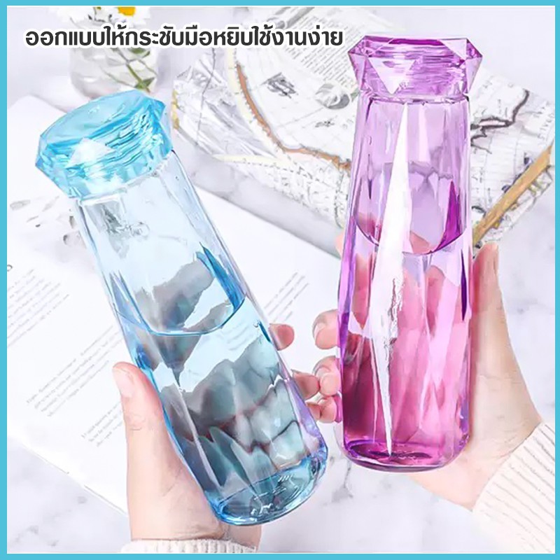 ภาพสินค้าสินค้าพร้อมส่ง/ mchouse /ขวดแก้วคริสตัล กระบอกน้ำแก้วแบบใส ขวดแก้วใส ขวดน้ำ กระบอกแก้วน้ำ 420mll สวยทุกสี จากร้าน mc.house บน Shopee ภาพที่ 6