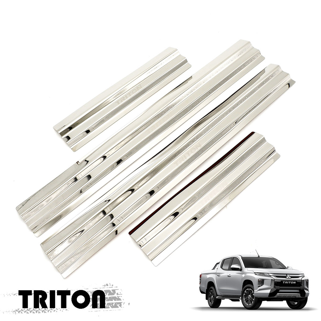 ชายบันได-สแตนเลส-กันรอย-4-ชิ้น-รุ่น-4ประตู-mitsubishi-l200-triton-plus-4x2-4x2-ปี2019-2020