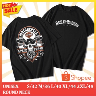 เสื้อยืดคอกลมสกรีนลายฮาร์เลย์ Harley Davidson SKULL#1