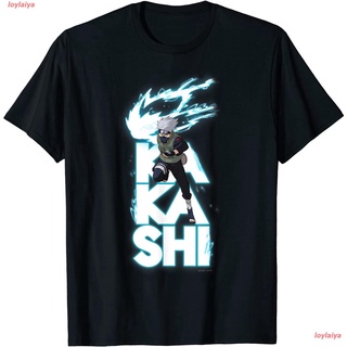 ฝ้ายฮาตาเกะ คาคาชิ Naruto Shippuden Kakashi Stacked Type T-Shirt เสื้อยืดผู้ชาย ลายการ์ตูน นารูโตะ พิมพ์ลาย เสื้อล bh