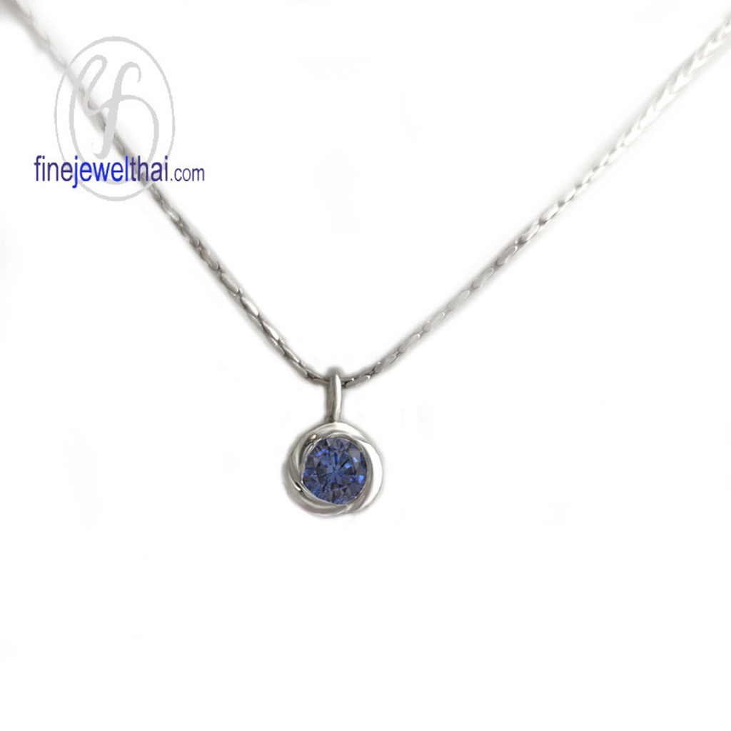 finejewelthai-จี้ไพลิน-ไพลิน-จี้พลอย-พลอยประจำเดือนเกิด-blue-sapphire-silver-pendant-birthstone-p1054bl00