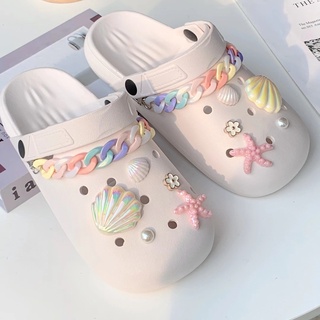 Crocs Jibbitz จี้รูปเปลือกหอย ปลาดาว สําหรับตกแต่งรองเท้า DIY