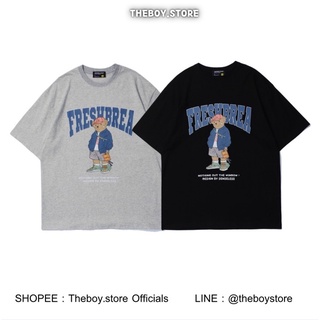 ราคาเสื้อใส่สบายTHEBOY-FRESHBREA OVERSIZE เสื้อยืดโอเวอร์ไซส์ไหล่ตกS-3XL