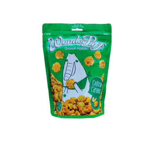วันเดอร์พัฟฟ์ ข้าวโพดอบกรอบเคลือบคาราเมลผสมมะม่วงหิมพานต์ 198 ก.Wonderpuff Gourmet Popcorn Cashew Caramel Popcorn 198 g.