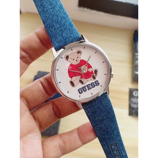 (ผ่อน0%) นาฬิกา GUESS Ted w/ Denim Leather Strap - V1060M1 หน้าปัดแสตนเลส  42 มิล  สายผ้ายีนส์