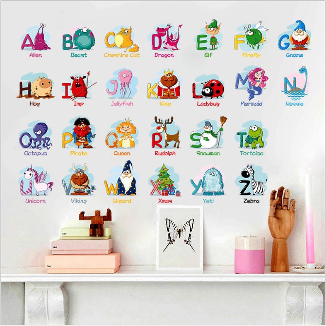 สติ๊กเกอร์การ์ตูน ABC 45 x 60 cm | Shopee Thailand