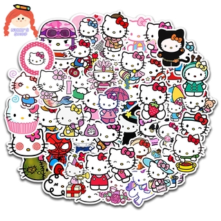 สินค้า NIKKI สติ๊กเกอร์ติดหมวกกันน็อคลายการ์ตูน Hello Kitty 50 ชิ้น