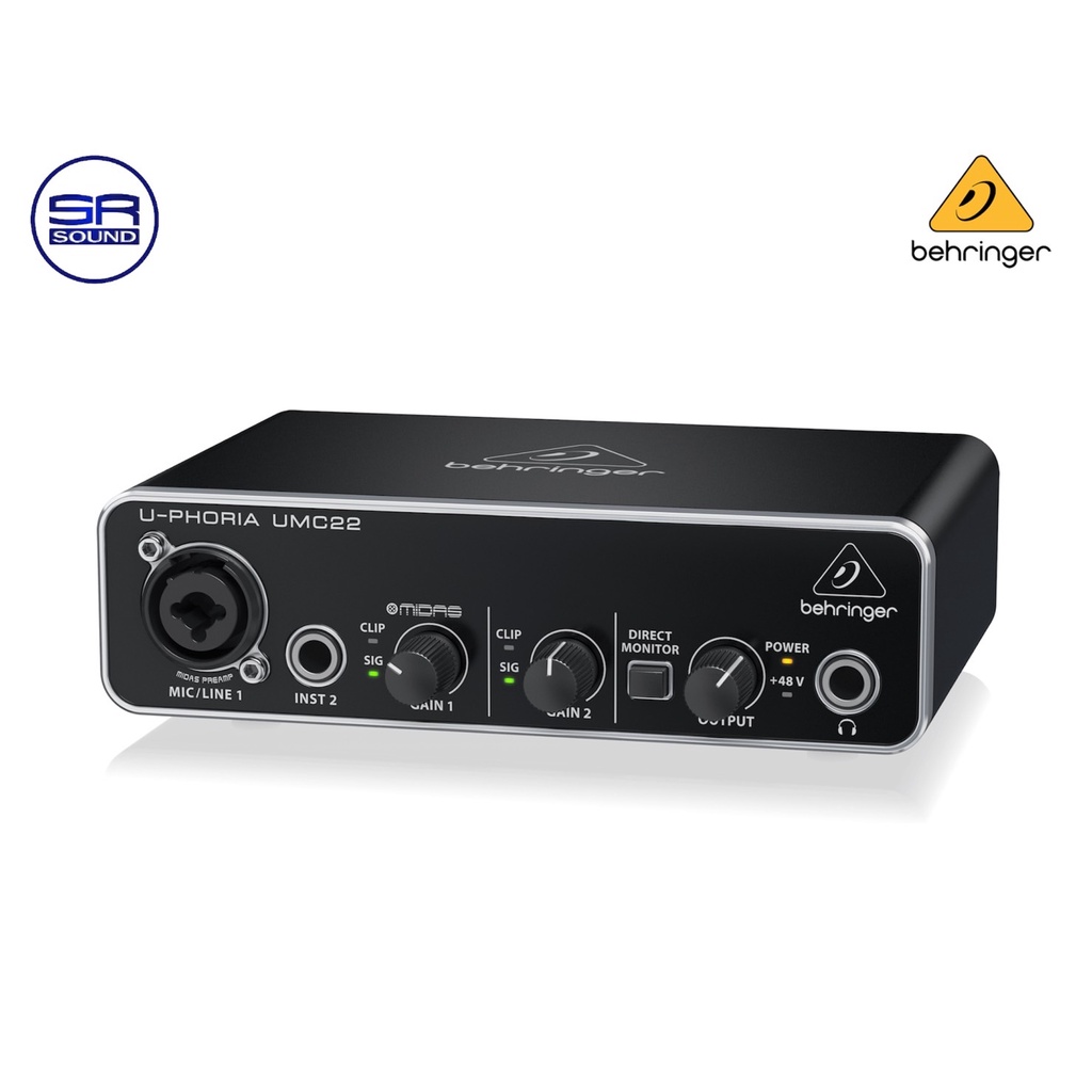 Behringer UMC22 ออดิโออินเตอร์เฟส Audio Interface Audio Interface 2×2 ...