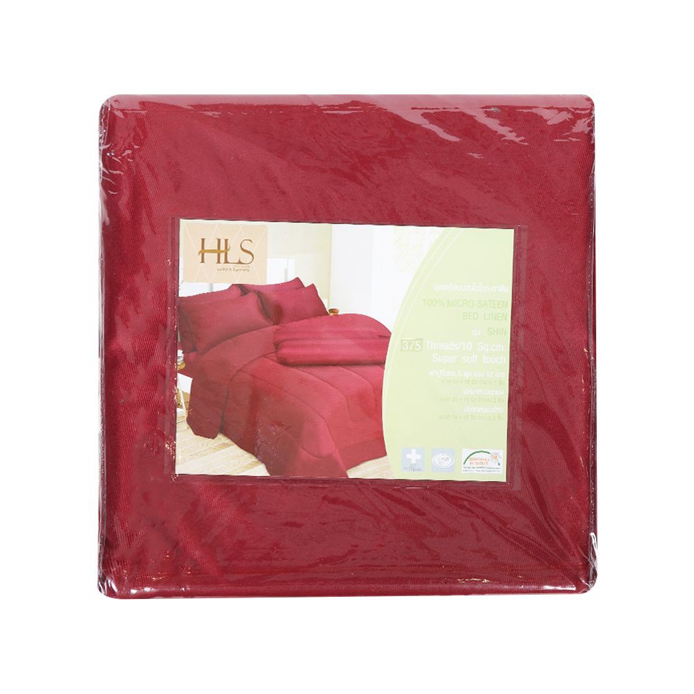 ผ้าปูที่นอน-ชุดผ้าปูที่นอน-5-ฟุต-5-ชิ้น-home-living-style-shin-สี-wine-เครื่องนอน-ห้องนอนและเครื่องนอน-bed-linen-home-li