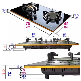 ภาพขนาดย่อของภาพหน้าปกสินค้าเตาแก๊ส SKG รุ่น SK-803 (สีดำ) เตาแก๊ส2หัว แบบฝังหรือวางพื้นโต๊ะ เตาแก๊สหัวฟู่ 1หัว เตาแก๊สอินฟาเรด 1หัว รับประกัน1 ปี จากร้าน jw_mobile บน Shopee